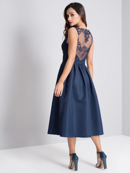 پیراهن قیطان دوزی سرمه ای - تصویر 2